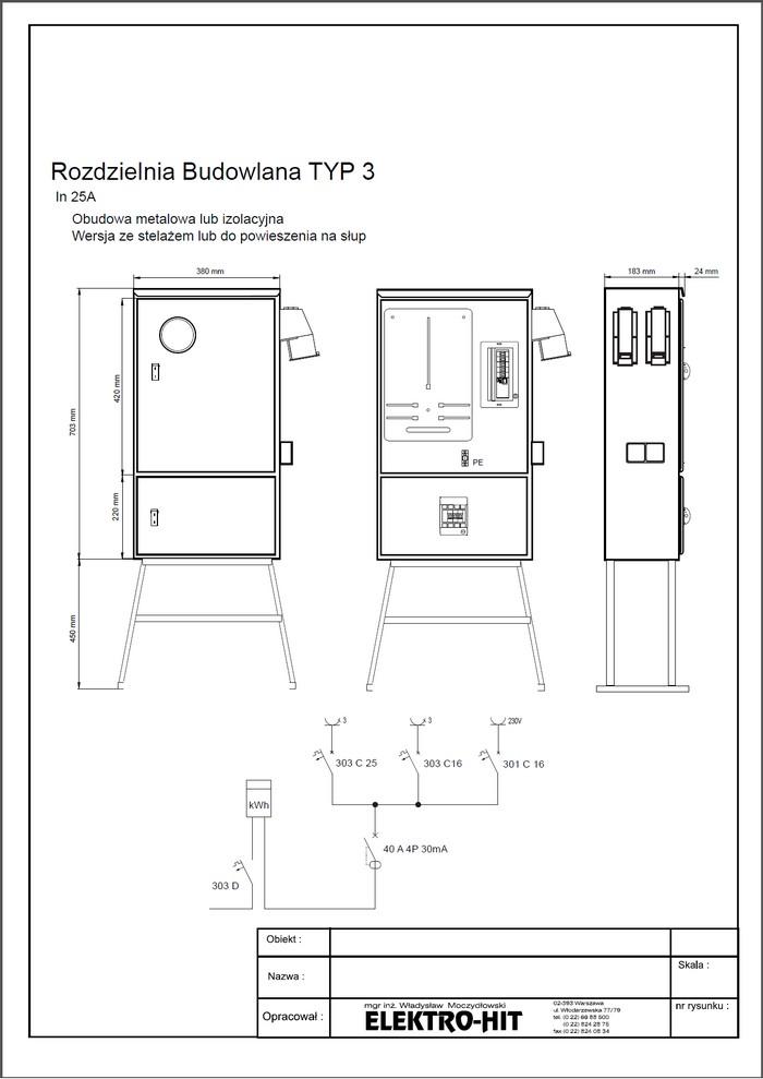 Rozdzielnia Budowlana TYP 3